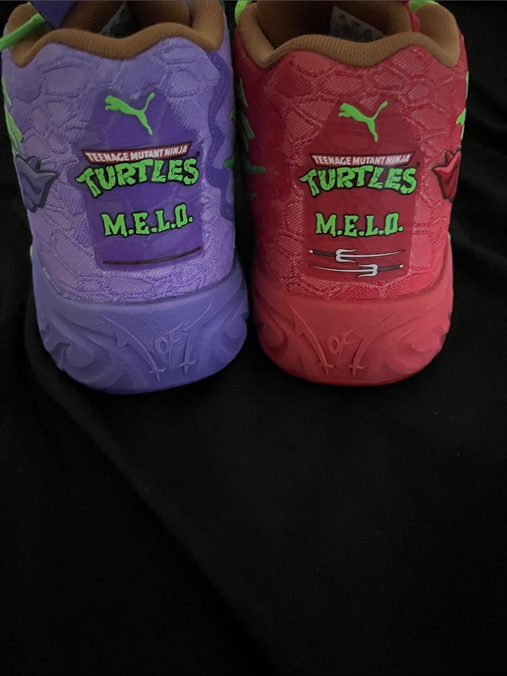 Puma Kids Neon Green and Pink Athletic Shoes